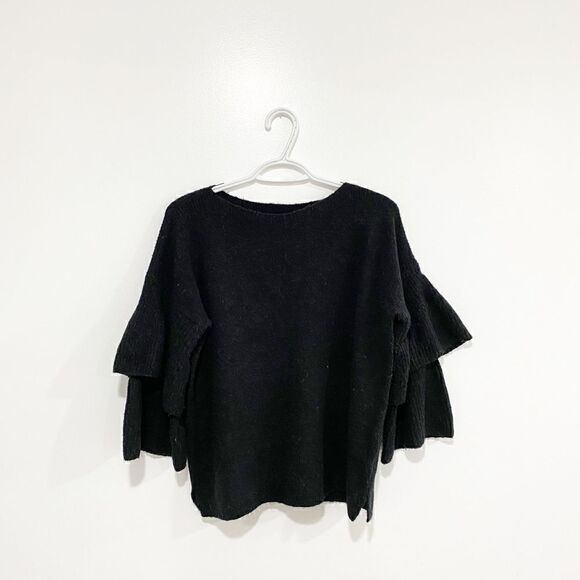 Madewell black flutter sleeve sweater - Picture 2 of 4